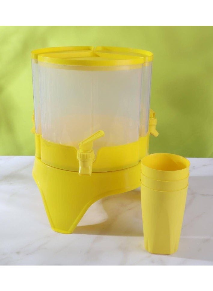 Generic - Juice dispenser, 3 eyes, 4.5 liters, rotating. You can put it and use it inside and outside the refrigerator, 360 degrees, and it is easy to use. - Image 1