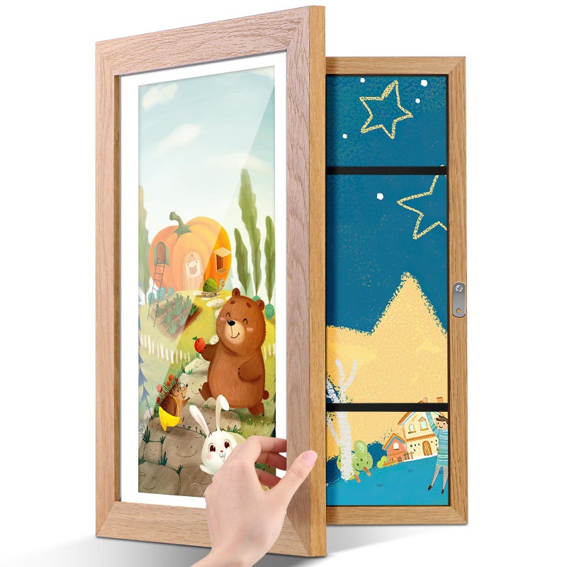 Kids Art Frame Picture Frame  A3 Size Fllbare Bilderrahmen  Creative Display for Childrens Artwork Ideal for Home Decoration and Gifts Colorful and Durable Design