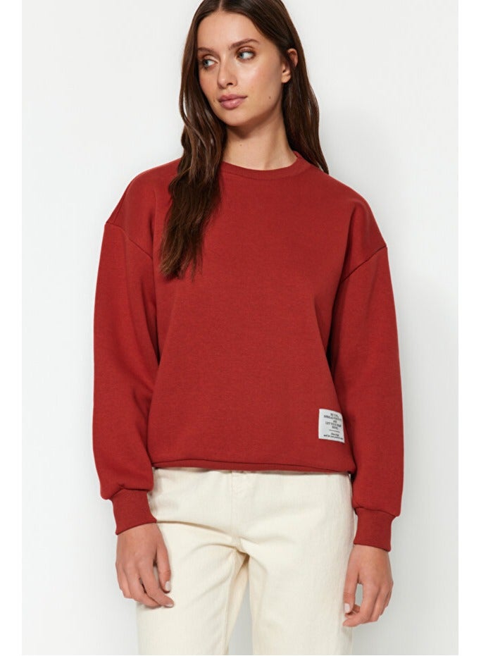 trendyol Tile Label Detailed Regular Crew Neck Knitted Sweatshirt - Image 1