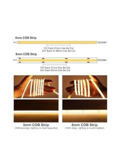 Generic High Quality Ultra Thin LED Strip Flexible Cuttable Super Bright Waterproof Dustproof 5mm 12V LED Strip Light for Home Kitchen Room Decor Warm White 5M  - Image 2