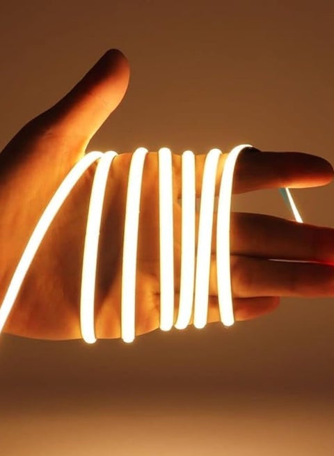 شريط إضاءة LED رفيع للغاية عالي الجودة مرن قابل للقص فائق السطوع مقاوم للماء والغبار 5 ملم 12 فولت شريط اضاءة LED لديكور المنزل والمطبخ والغرف أبيض دافئ 5 متر