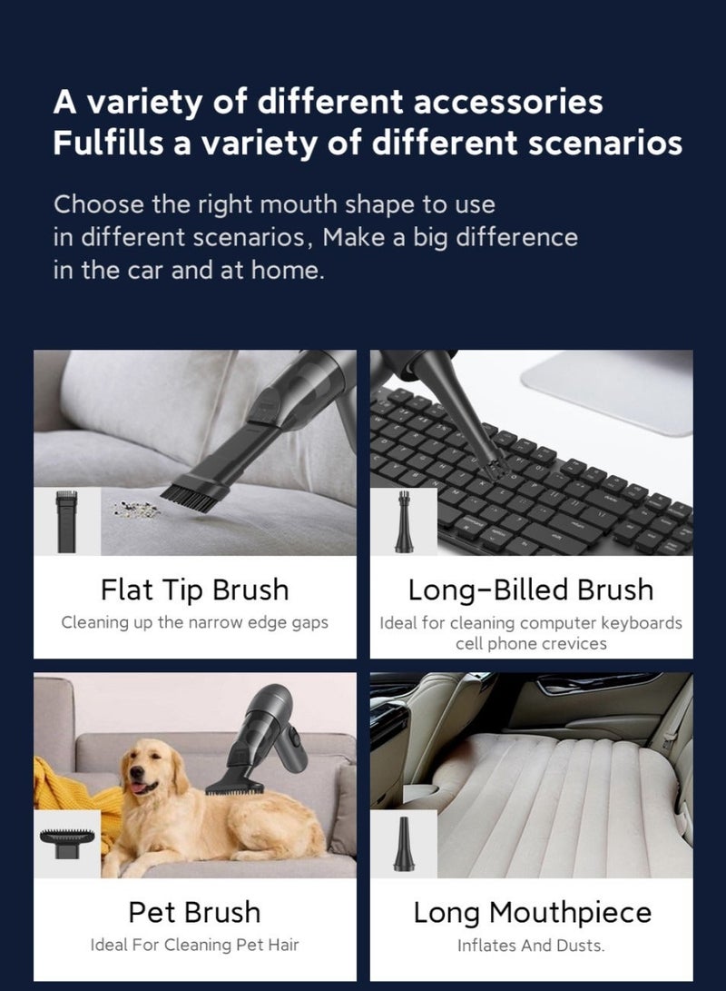 Changli Handheld Car Dust collector/Air Blower& Pump, Air Blow Powerful brushless motor 15000PA Handheld Dust collector , Portable Multi-Nozzles for Car, Keyboard, Home, Office, Kitchen - Image 5