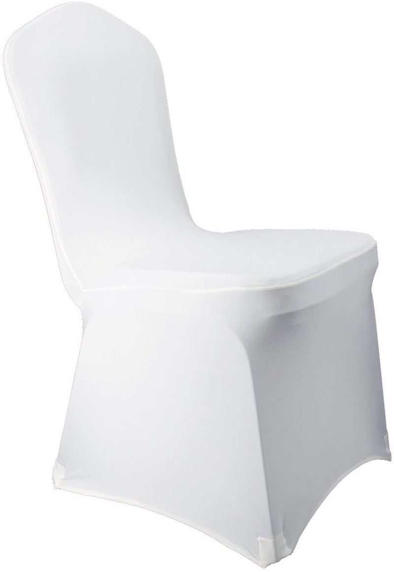 BEGOODTEX Flame Retardant Chair Covers Spandex Stretch Polyester Fabric White for Wedding Party Ceremony Home Restaurant Hotel Meeting Room Easy to Set