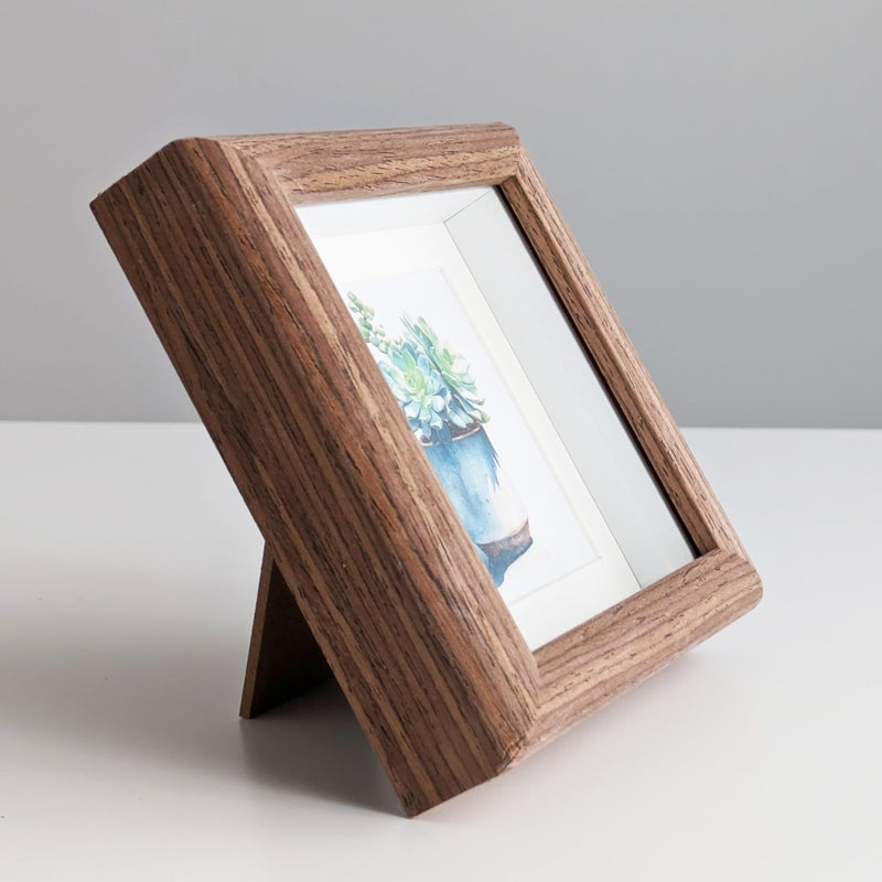 PLUSCHEN 4X4 Wooden Picture Frame with 3x3 Mat, 4x4 Sqaure Picture Frame with Glass For Desktop Display - Image 2