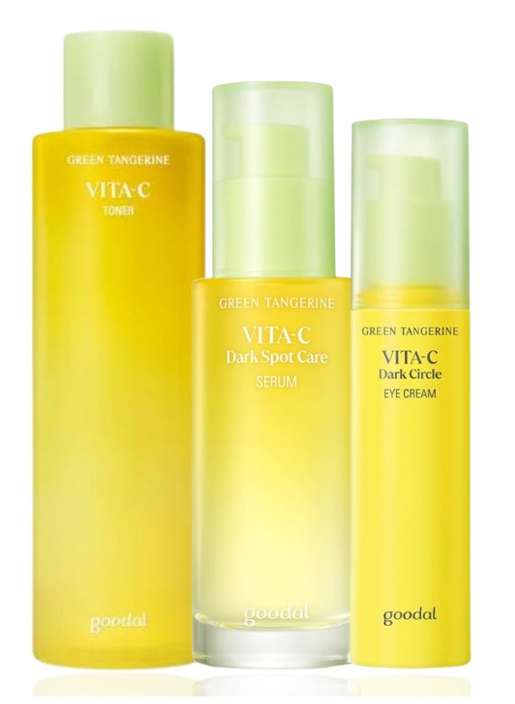 مجموعة جودال فيتامين سي بالماندرين الأخضر – تونر وسيروم وكريم عين للتفتيح - Image 1