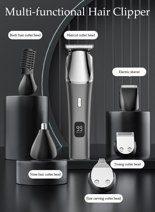 DUNISO Smart Hair Clippers Electric with Digital Display 6 Replacement Headers Turbo Motor Hair Cutting Kit Pro Mens Clippers, Cordless Rechargeable Hair Trimmer Set Professional Barbers Grooming Kit - Image 5