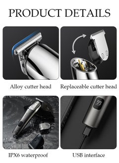 DUNISO Smart Hair Clippers Electric with Digital Display 6 Replacement Headers Turbo Motor Hair Cutting Kit Pro Mens Clippers, Cordless Rechargeable Hair Trimmer Set Professional Barbers Grooming Kit  - Image 2