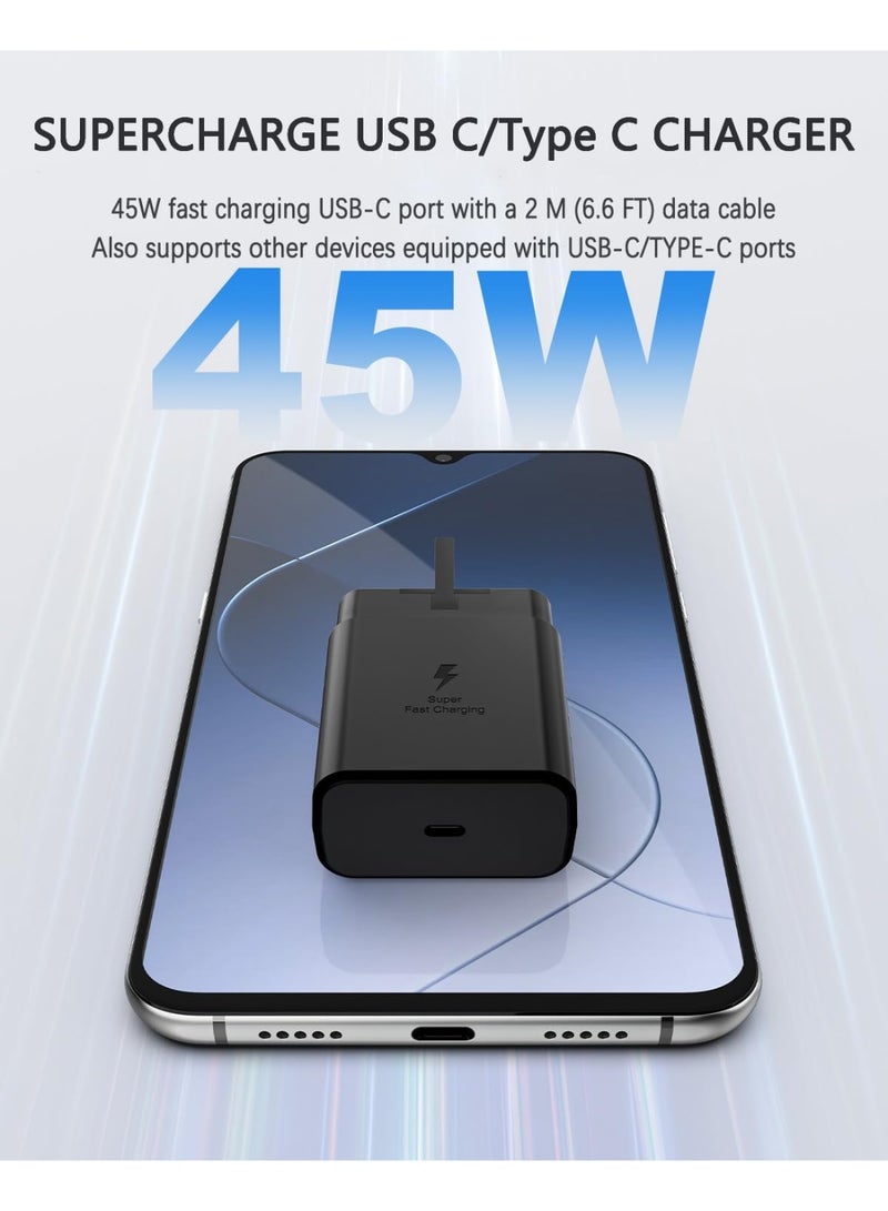 45W PD Super Fast Charge Travel Adapter with USB-C to USB-C Cable Compatible with Android and Samsung - Image 3