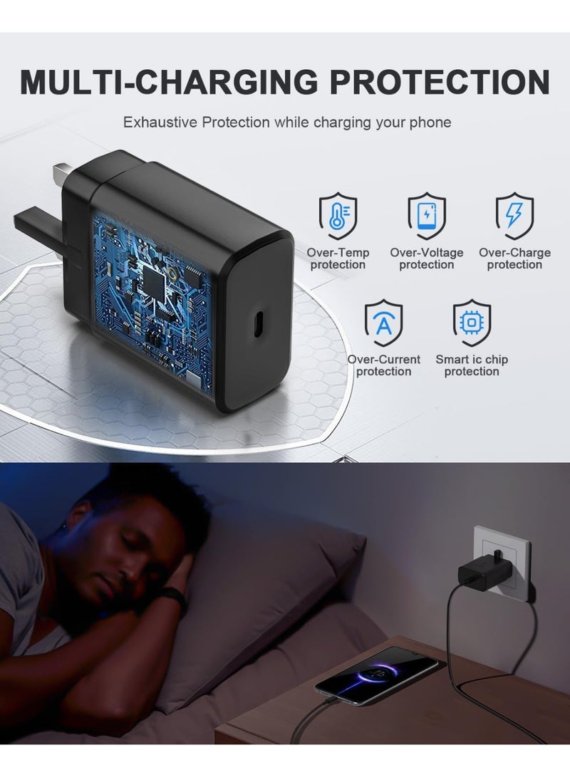 45W PD Super Fast Charge Travel Adapter with USB-C to USB-C Cable Compatible with Android and Samsung - Image 2