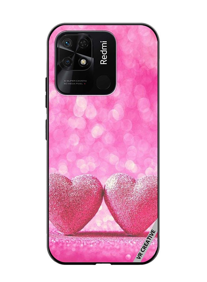 VR CREATIVE Protective Case Cover For Xiaomi Redmi 10C Pink Heart Design Multicolour - Image 1