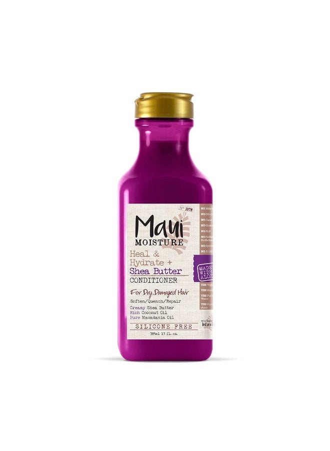 بلسم Maui Moisture Heal & Hydrate بزبدة الشيا 385 مل لترطيب وإصلاح الشعر الكيرلي والجاف والمتضرر