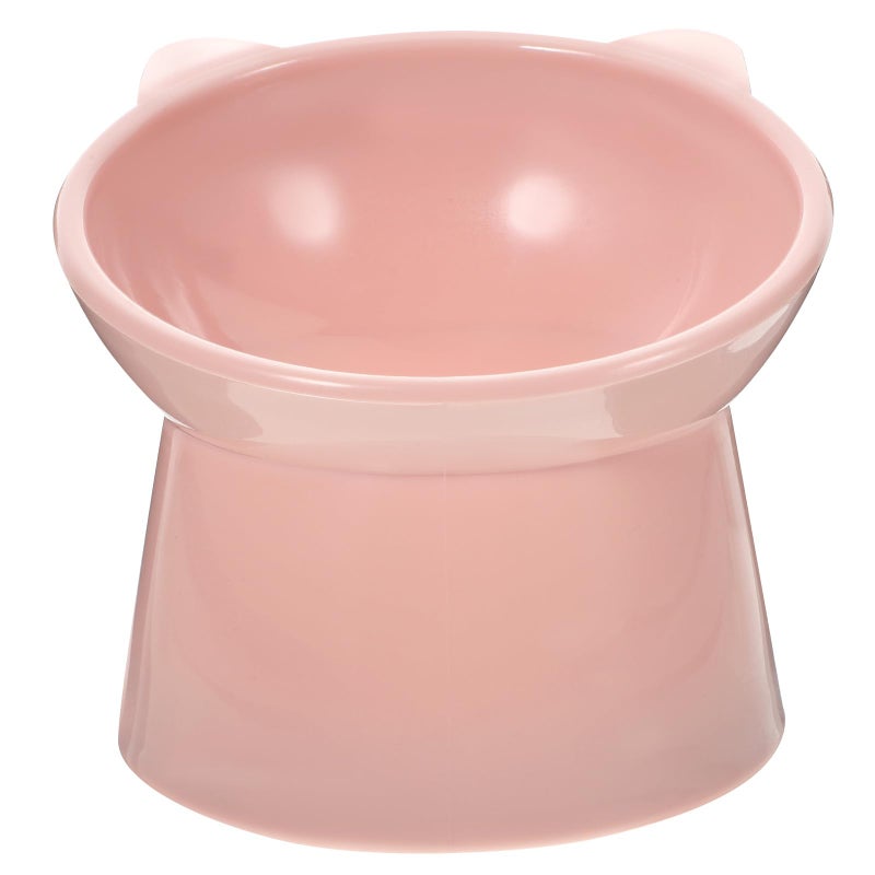 Pink Raised Slow Feed Pet Bowl With Neck Guard For Cats And Small Dogs - Image 2