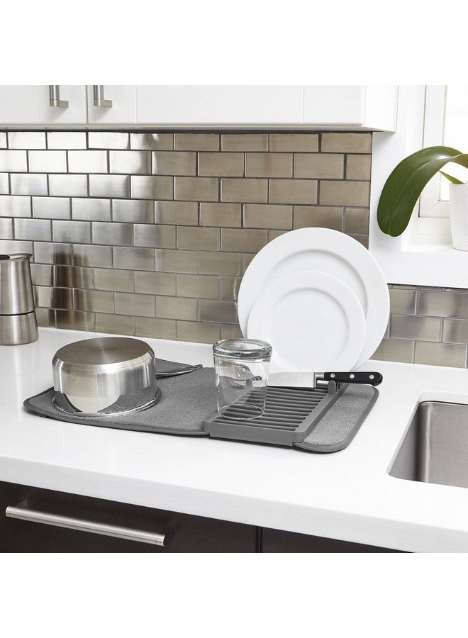 Umbra Udry Mini Dish Rack and Drying Mat, Charcoal, 20 x 13", - Image 2