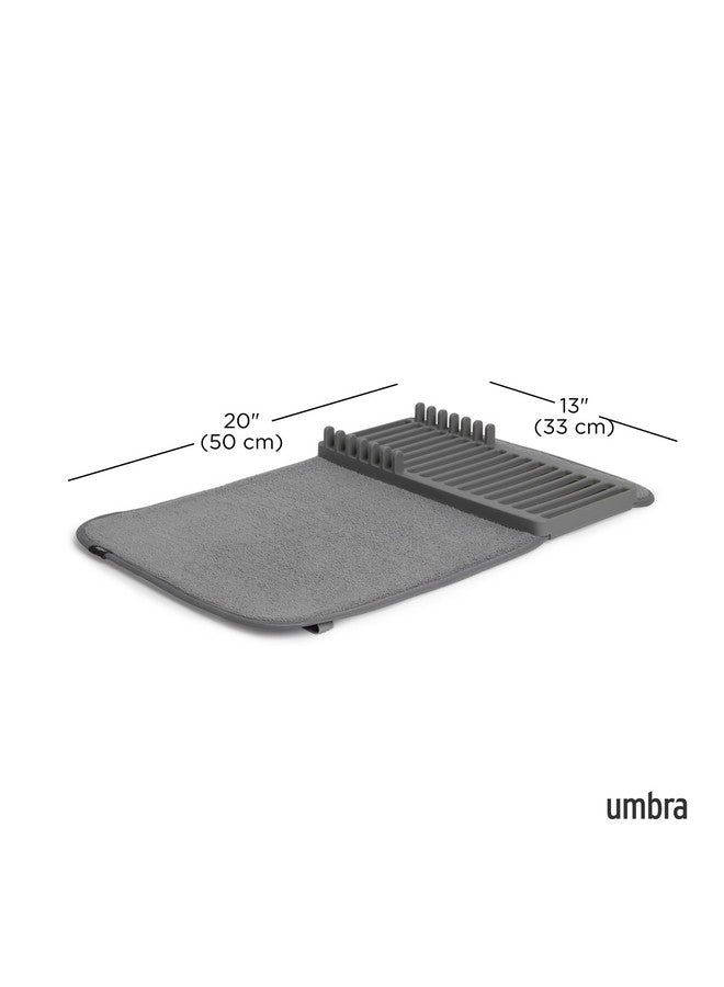 Umbra Udry Mini Dish Rack and Drying Mat, Charcoal, 20 x 13", - Image 3