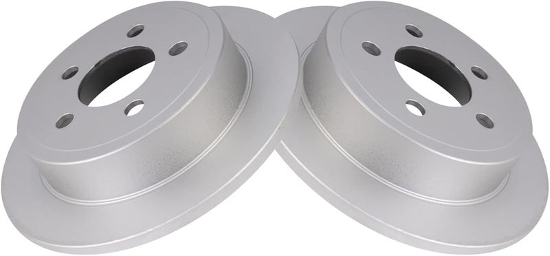 TRQ Rear Brake Rotors Set Solid Premium G-Coated Compatible with 2003-2007 Jeep Liberty 2003-2006 Wrangler - Image 3