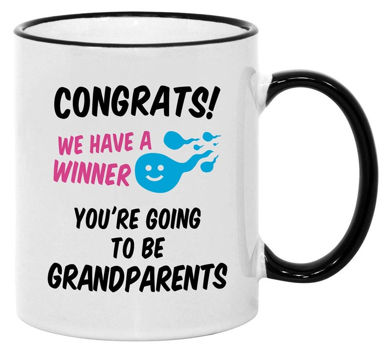 Casitika Pregnancy Announcement For Grandparents. 11 oz First Time Grandma Coffee Mug. Gifts for Baby Announcement to Grandparent. Congrats You're Going to be Grandparents. - Image 1