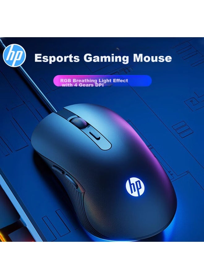 Hp Wired Gaming Mouse For E-sports, Laptop And Desktop, For Men And Women, Office Computer, Rgb Lighting Effects, Lol, Pubg, External Device, Cf White, Quiet Operation - Image 3