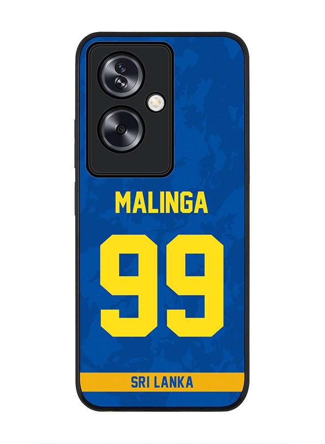 Stylizedd Rugged Black Edge Case for Oppo A79 5G, Slim fit Flexible Case Cover - Team Sri lanka Lasith Malinga, Jersey No 99 - Image 1