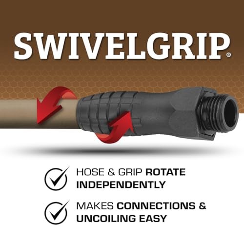 Flexzilla Colors SwivelGrip Garden Hose 5/8 in. x 50 ft., Lightweight All-Weather Water Hose, Durable and Flexible, Leak-Free Connections, Brown Mulch - Image 3