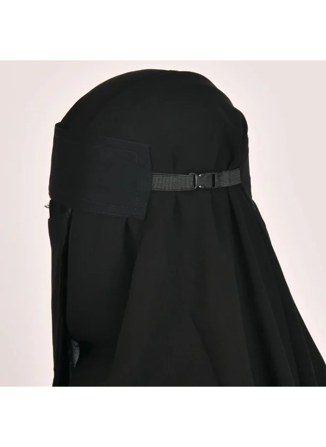 lamha abaya Short niqab with single elastic and snap closure