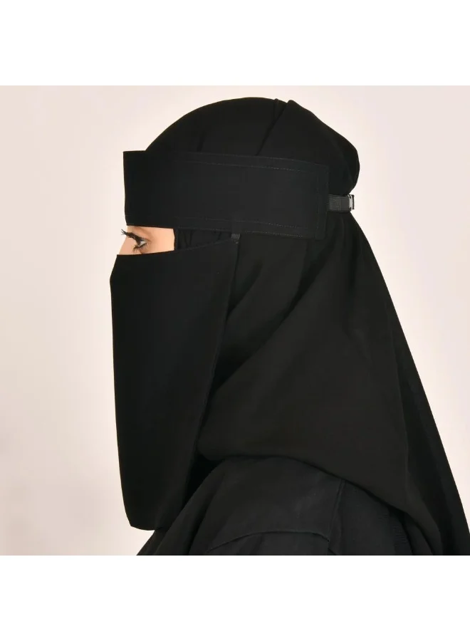 lamha abaya Short niqab with single elastic and snap closure