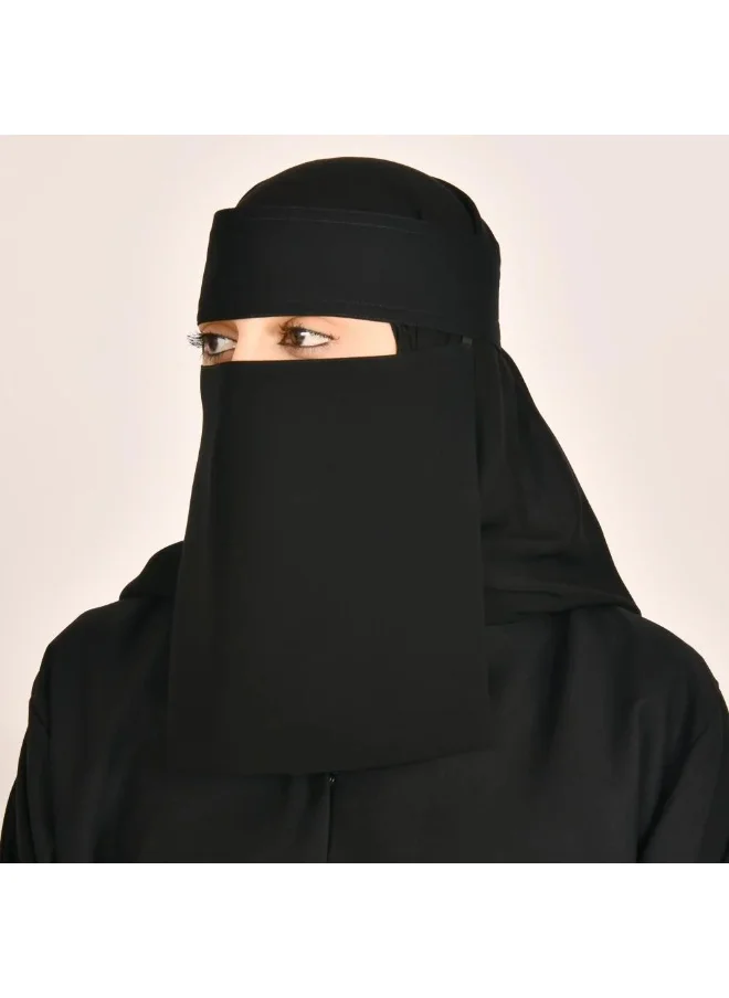 lamha abaya Short niqab with single elastic and snap closure