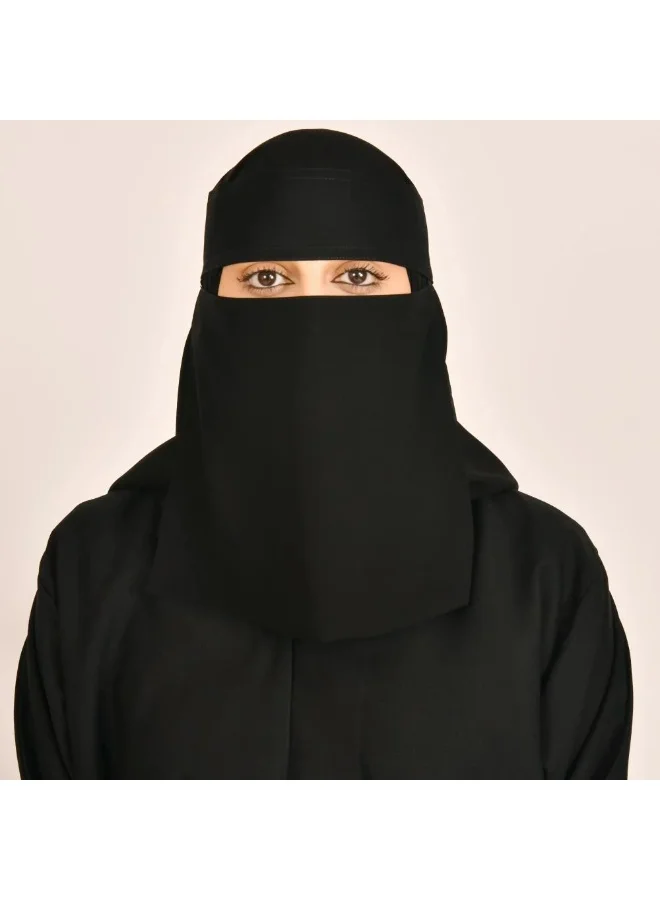 lamha abaya Short niqab with single elastic and snap closure