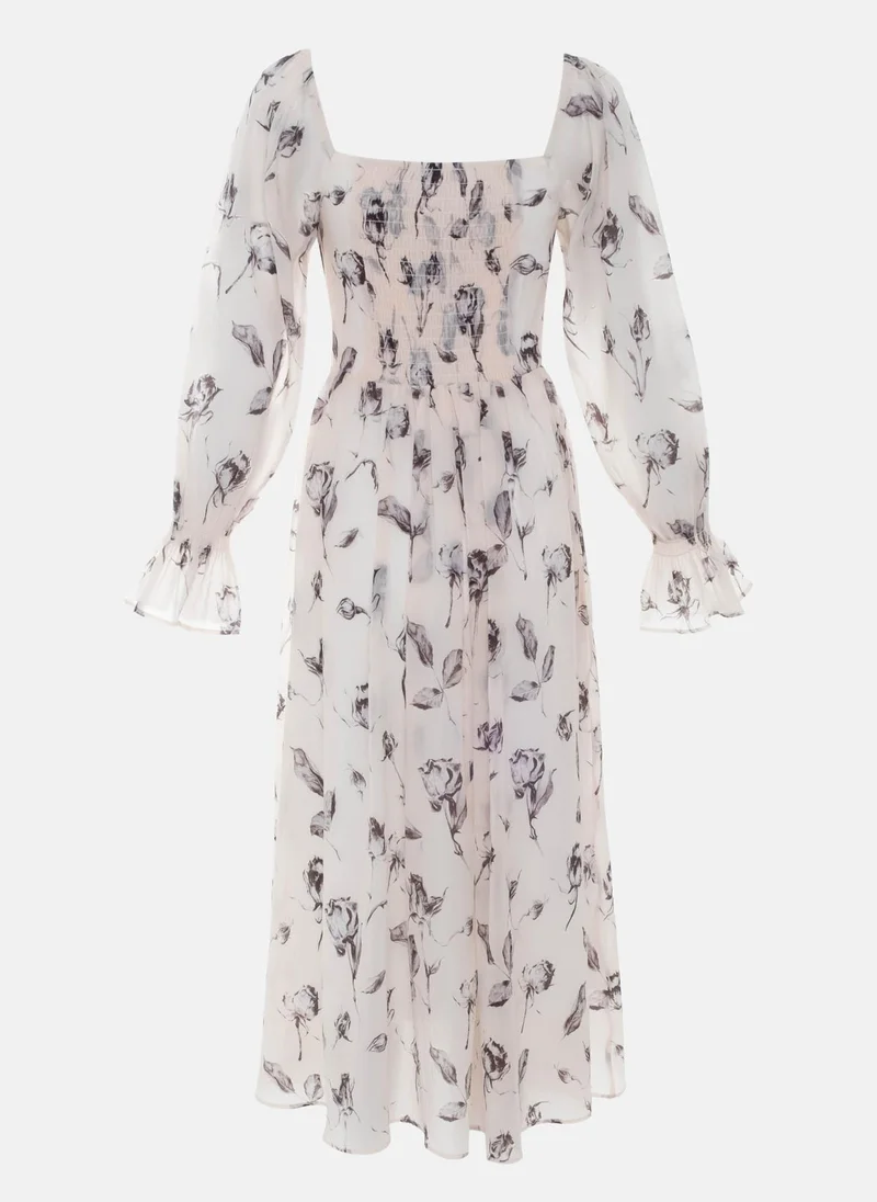 Lichi Lightweight midi dress with tie-up bodice