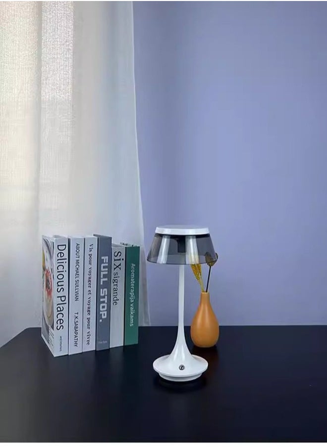 Generic Cordless Modern LED Table Lamp White Color,Aluminum Shell,3 Colors Stepless Dimming,USB Charging Desk Lights,Portable Bedside Lamp For Indoor Decor Night,Baby Kids Room,Bedroom and Living Room  - Image 2