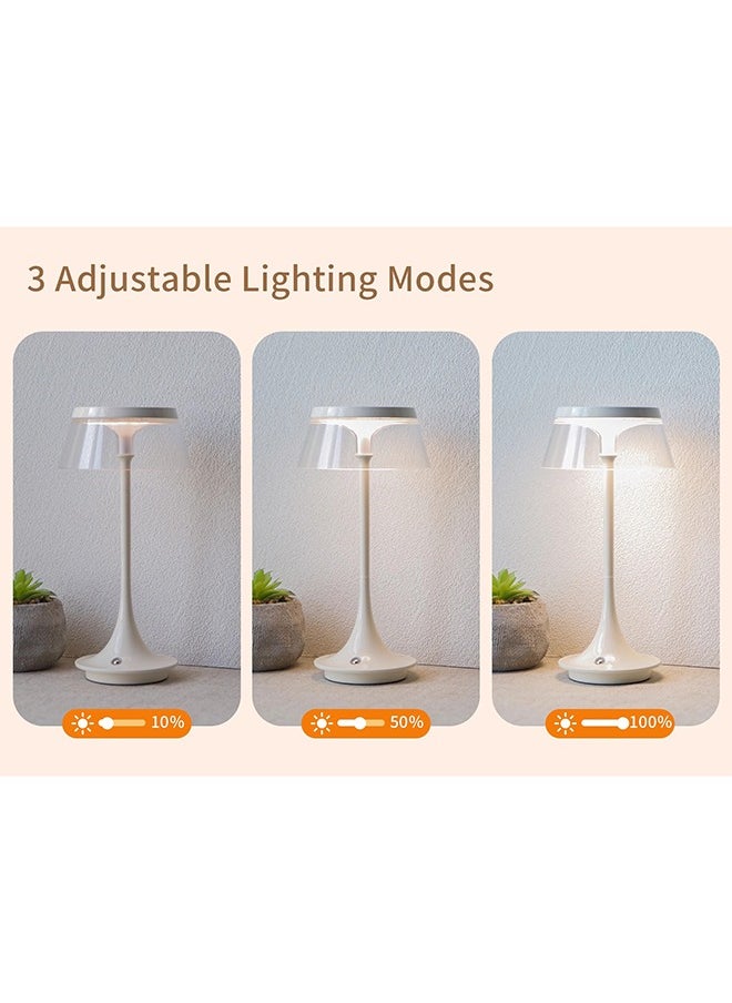 Generic Cordless Modern LED Table Lamp White Color,Aluminum Shell,3 Colors Stepless Dimming,USB Charging Desk Lights,Portable Bedside Lamp For Indoor Decor Night,Baby Kids Room,Bedroom and Living Room  - Image 5