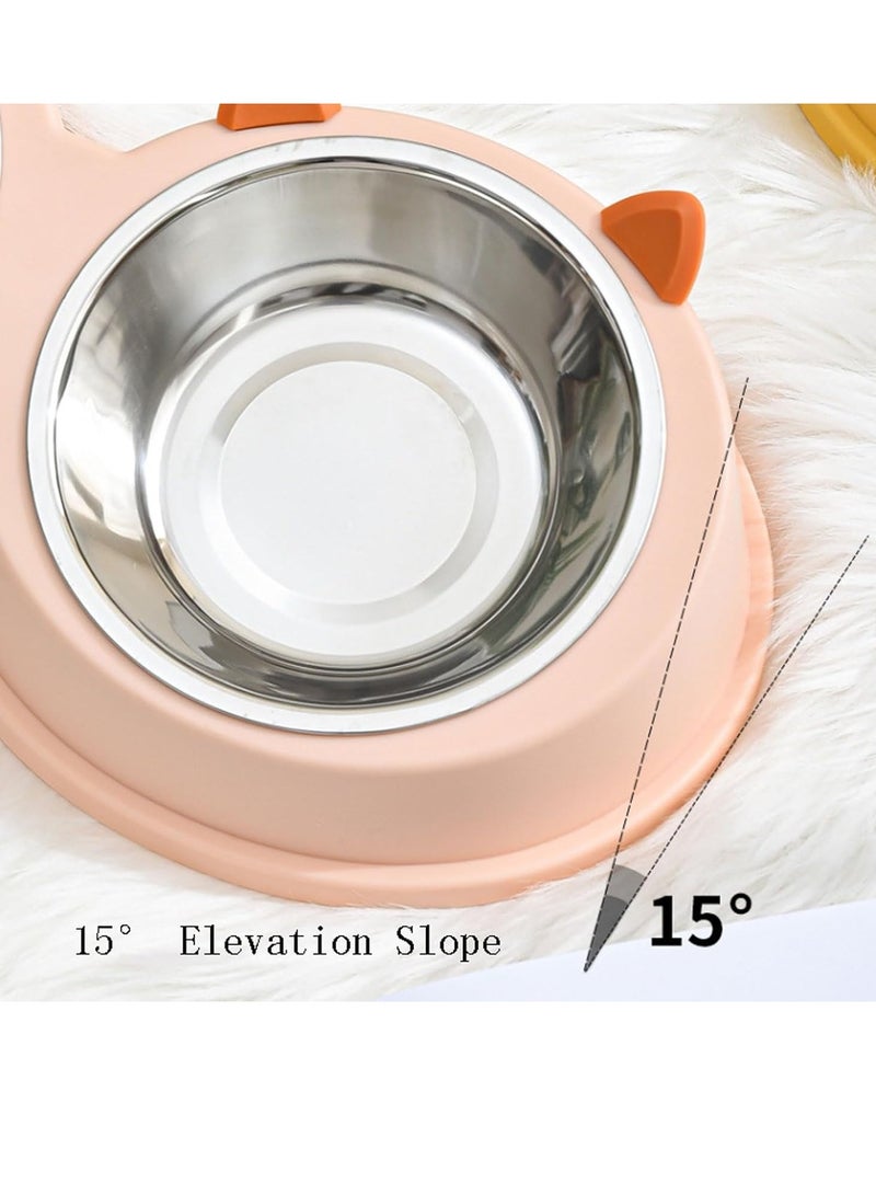 Stainless Steel Double Dog Food And Water Bowls Set With Rubber Base Suitable For Cats And Small Dogs - Image 4
