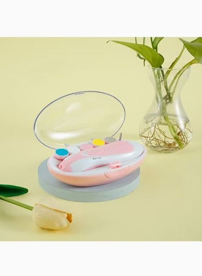 Filly Pink Electric Baby Nail Clipper and File with LED Light - Safety Trimmer for Babies, Drill Kit with Low Noise (6 Attachment Cushions and Nail Trimmer) - Image 2