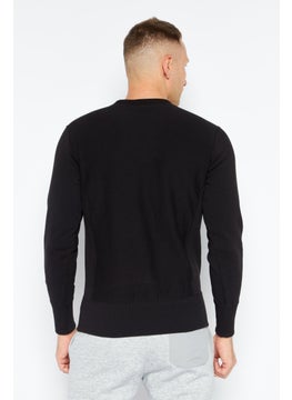 Champion Men Sportswear Fit Long Sleeves Outdoor Sweatshirt, Black  - Image 4