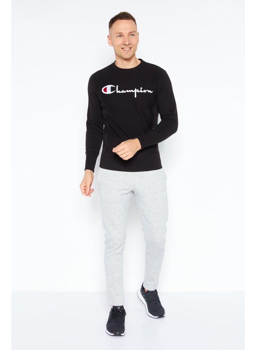 Champion Men Sportswear Fit Long Sleeves Outdoor Sweatshirt, Black  - Image 3