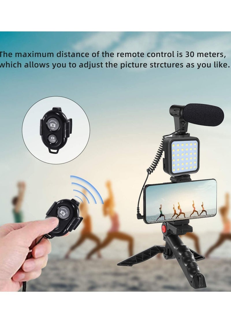 Phone Planet Smartphone Vlogging Tripod Kit with Fill Light, Microphone, Phone Clip For YouTube/Tiktok/Instagram/Fitness Yoga - Image 3