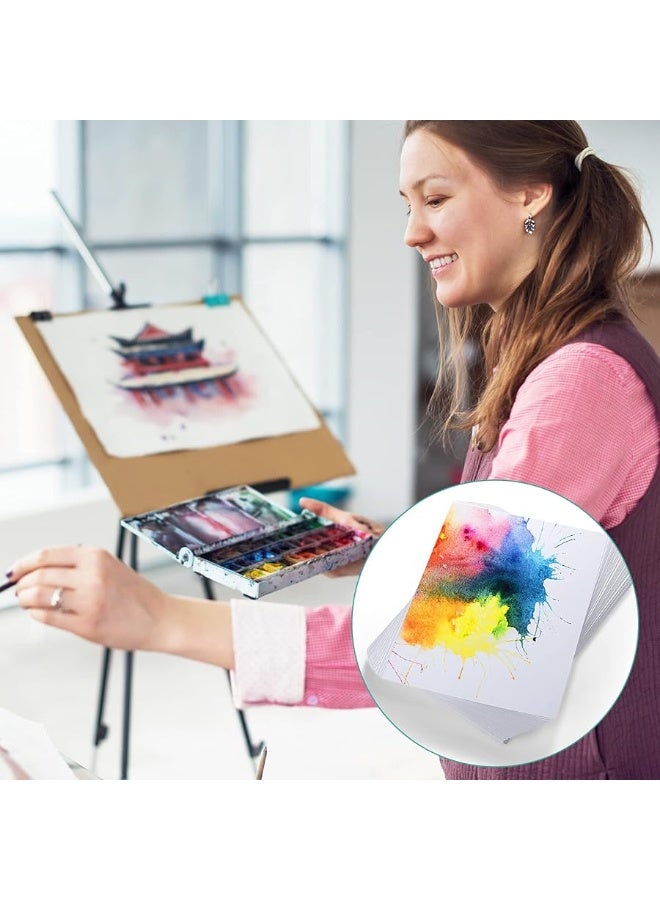 TecUnite 60 Sheets Watercolor Paper White Cold Press Paper Pack for Kid Child Watercolor Drawing Student Artist (5 x 7 Inch) - Image 4