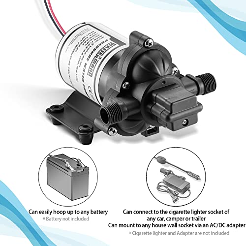 WASSERMANN RV Pump, 12V Self-priming RV Water Pressure Pump 4.0GPM 45PSI with Pressure Switch, for RV Marine Camping Yacht Garden - Image 3