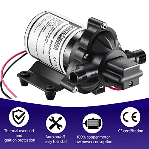 WASSERMANN RV Pump, 12V Self-priming RV Water Pressure Pump 4.0GPM 45PSI with Pressure Switch, for RV Marine Camping Yacht Garden - Image 5