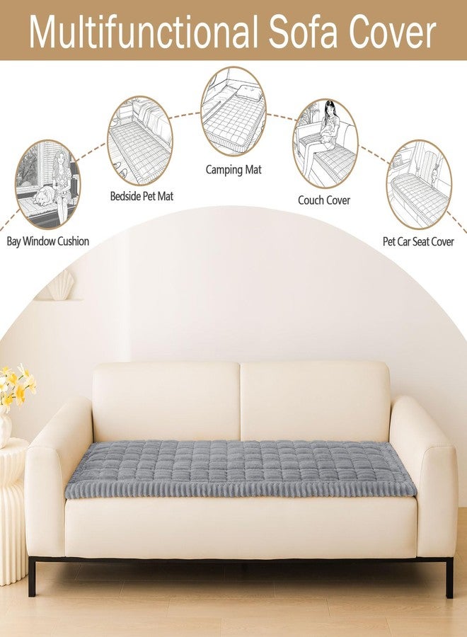 hyha Couch Cover for Dogs Washable, Non Slip Fuzzy Pet Couch Covers for 3 Cushion Sofa Pet Friendly, Thick Soft Sofa Slipcovers Cushion Protector Cat Mat Dog Bed Mats(Grey, 27.6" x 70.9") - Image 3