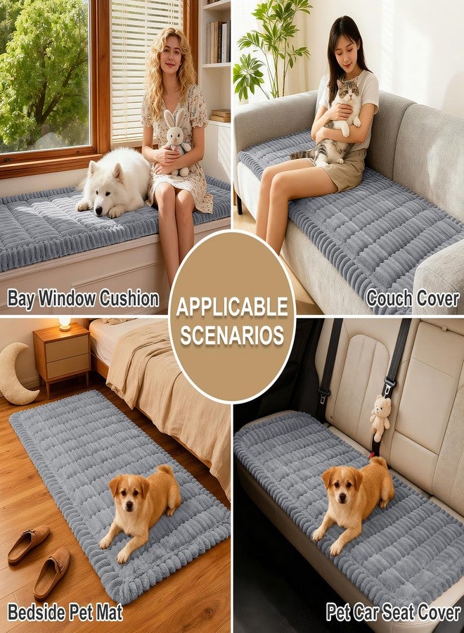 hyha Couch Cover for Dogs Washable, Non Slip Fuzzy Pet Couch Covers for 3 Cushion Sofa Pet Friendly, Thick Soft Sofa Slipcovers Cushion Protector Cat Mat Dog Bed Mats(Grey, 27.6" x 70.9") - Image 4