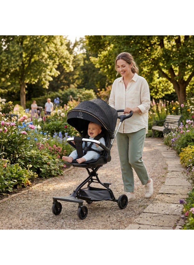 Nivorra Premium Baby Stroller | Compact Foldable Pushchair with Multi-Position Recline, Canopy, Cup Holder & Storage Basket for Toddlers - Image 4