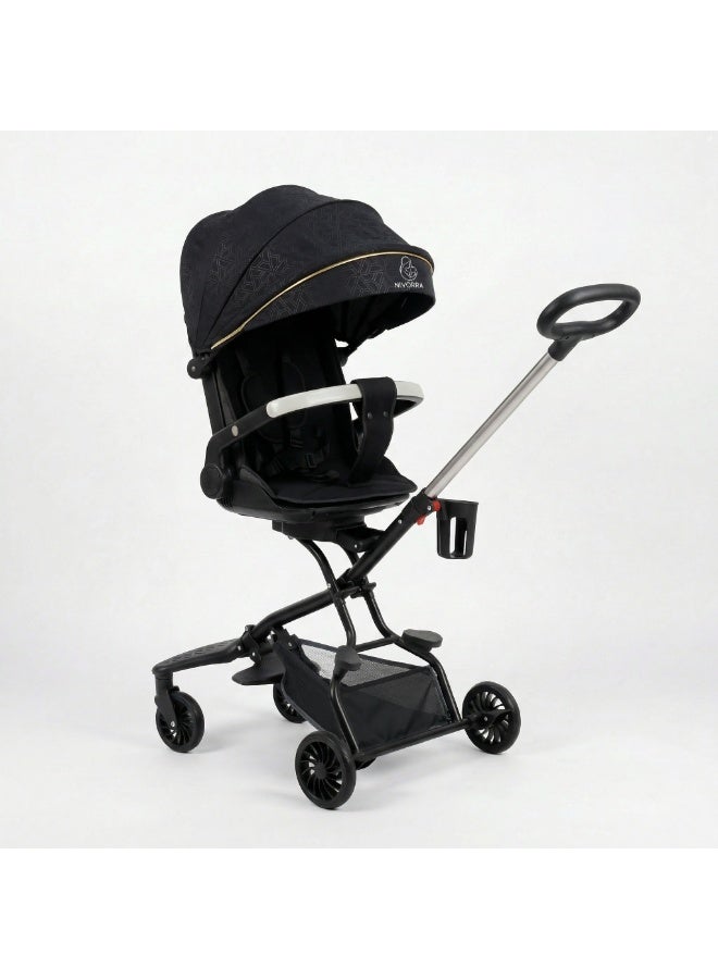 Nivorra Premium Baby Stroller | Compact Foldable Pushchair with Multi-Position Recline, Canopy, Cup Holder & Storage Basket for Toddlers - Image 2