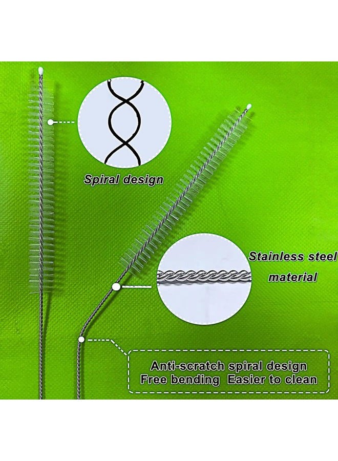 AFUUFA Straw Cleaner Brush Set 4-Pieces of Stainless Steel Nylon Bristles Cleaner Brush for Cleaning Stanley(20oz- 40oz),Reusable Straws, Water Bottles, Coffee Makers,Pet Water Fountain, Trachea Tube - Image 4