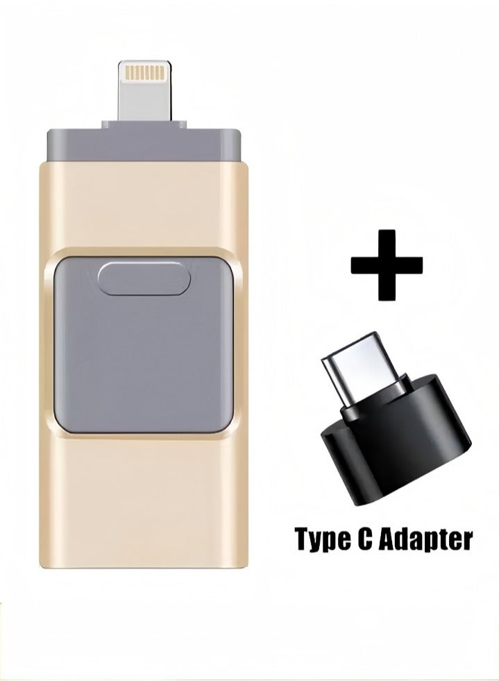 DUNISO Flash drive, USB 3.0 push pull pen drive ，memory stick, expandable design at both ends, 16GB, suitable for Android，USB and Lightning port - Image 1