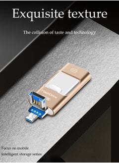 DUNISO Flash drive, USB 3.0 push pull pen drive ，memory stick, expandable design at both ends, 16GB, suitable for Android，USB and Lightning port  - Image 2