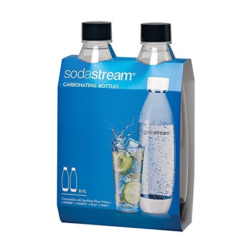SodaStream Black 1L Slim Carbonating Bottles Twin Pack, Pack of 2 - Image 1