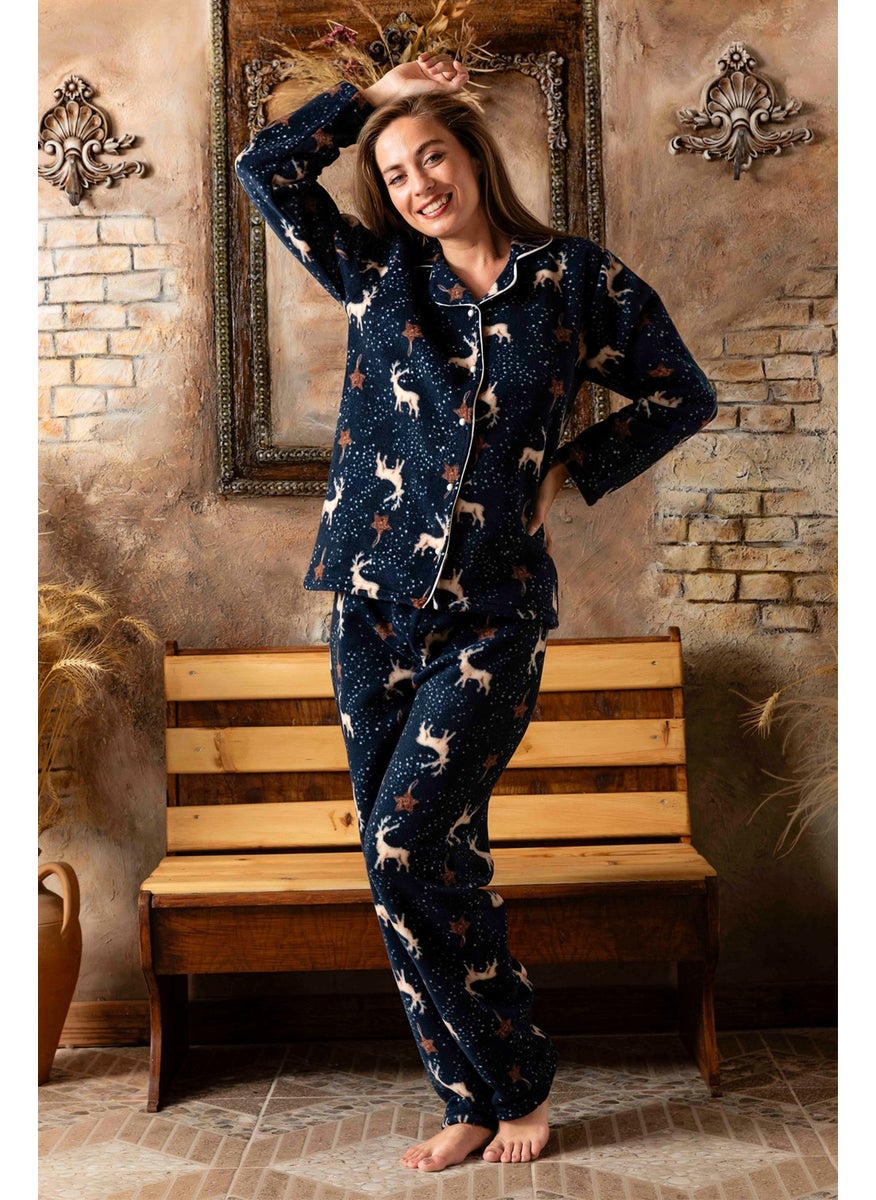 Winter New Year Patterned Women's Shirt Polar Fleece Pajama Set - pzsku/Z71423F9BB7D96BFC693DZ/45/_/1730383844/3c94b63e-46ea-48a1-adee-5493c485be62