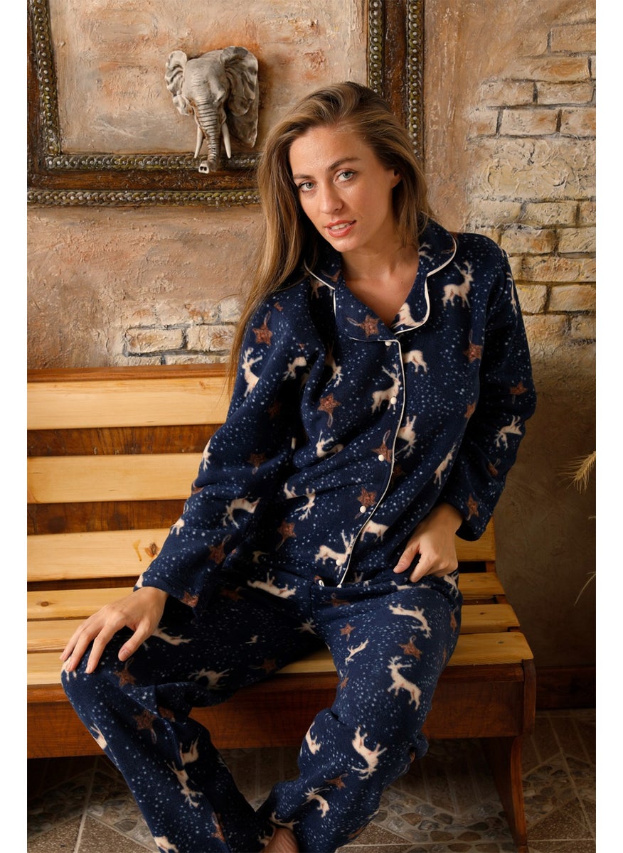 Winter New Year Patterned Women's Shirt Polar Fleece Pajama Set - pzsku/Z71423F9BB7D96BFC693DZ/45/_/1730383873/825278b0-3815-44ca-9af4-34b0d3edfaef