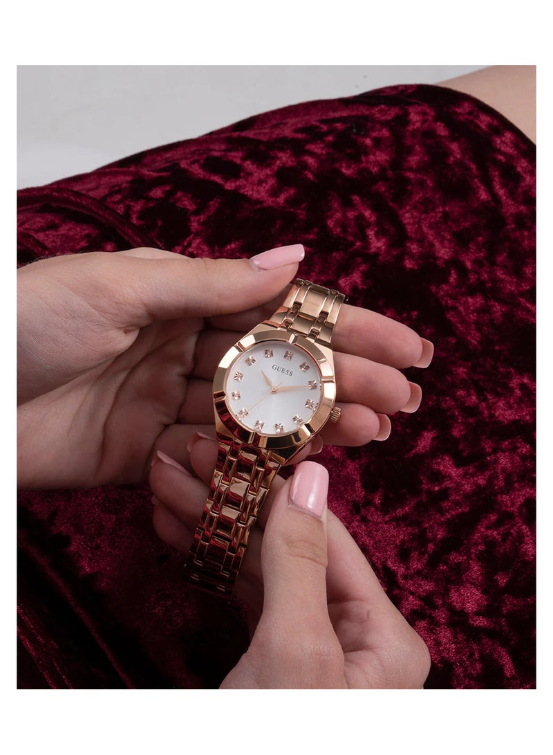 GUESS ساعة جيس كريستالين روز جولد للنساء GW0114L3 - Image 5