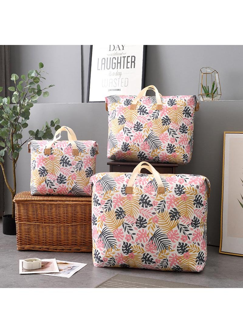 Y&D - Quilt Storage Bag Finishing Bag Clothes Large Capacity Waterproof Moisture-proof Quilt Luggage Moving Bag-Leaves70*47 - Image 1
